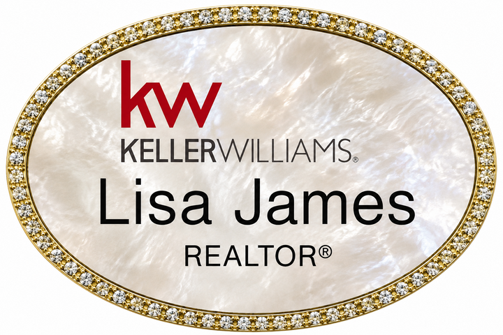 Rhinestone Bling Name Badge