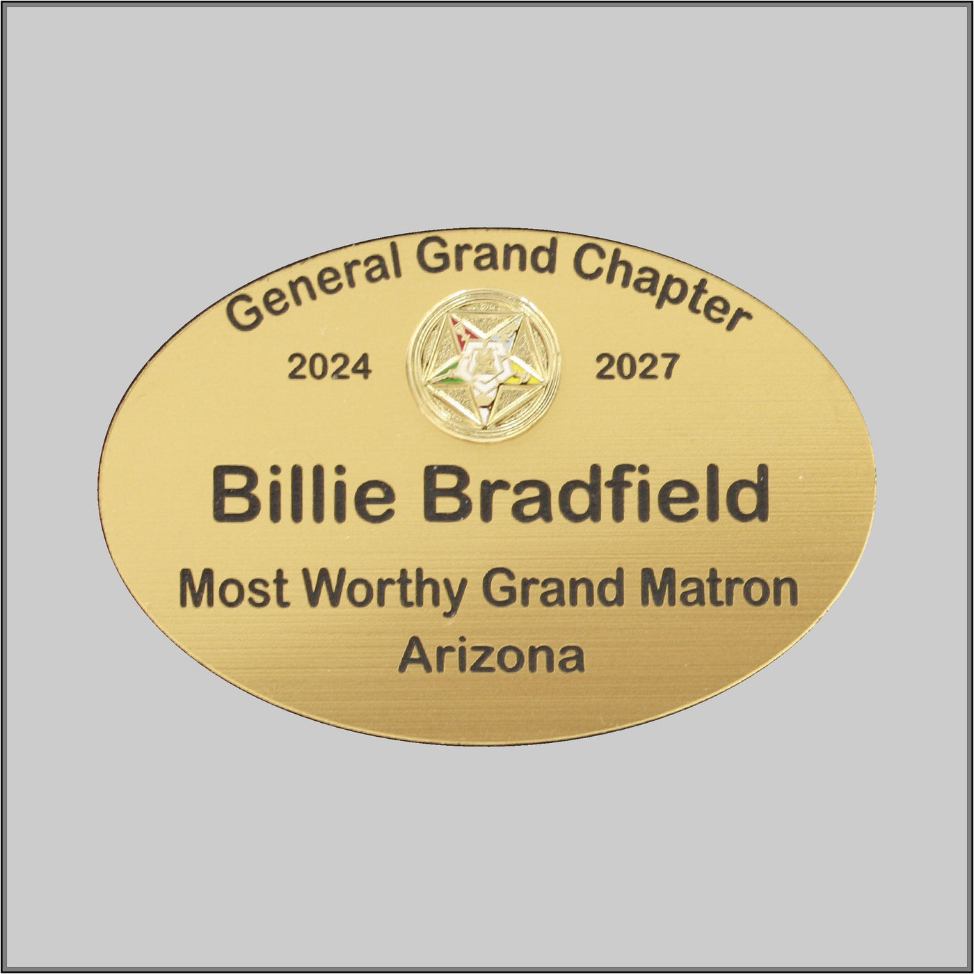 2024-27 Billie & Mike's GGC Oval Name Badge 3x2 without a frame